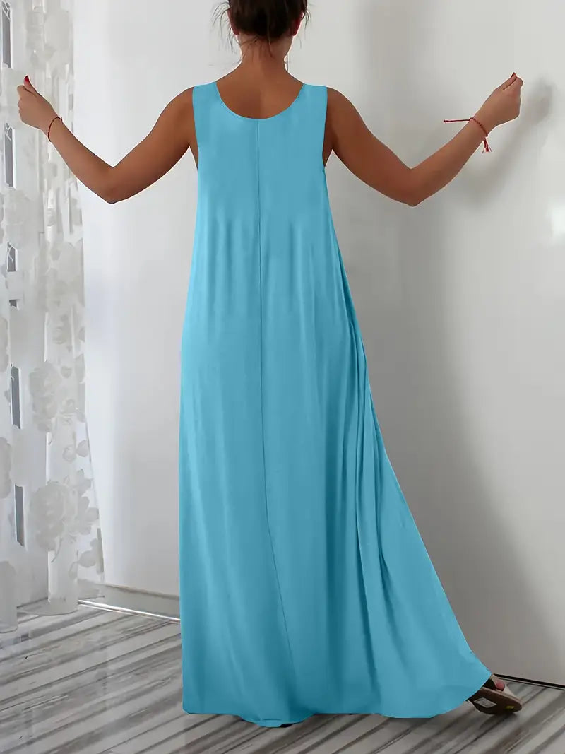 Plus Size A-Line Sleeveless Maxi Dresses
