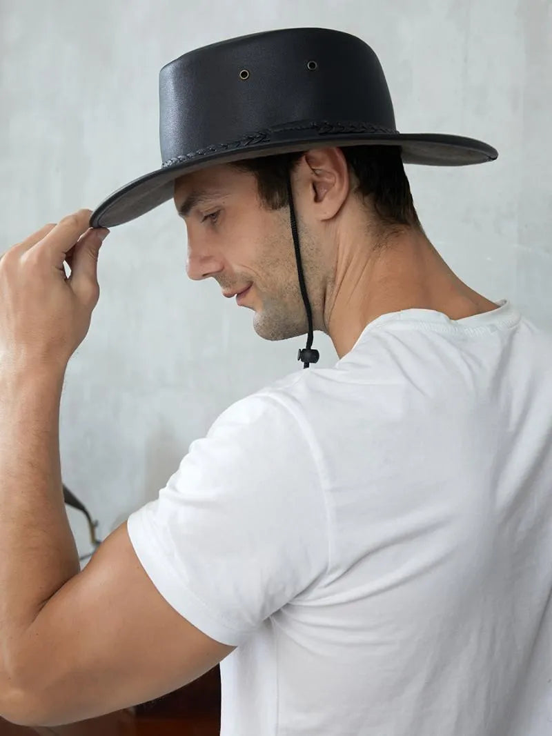 Azonee Cowboy Leather Hats