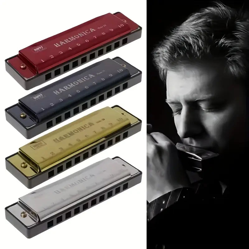 Premium C-Tone 10-Hole Metal Harmonicas