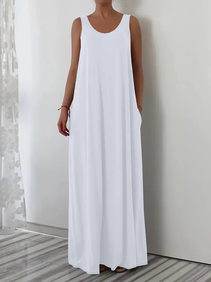 Plus Size A-Line Sleeveless Maxi Dresses