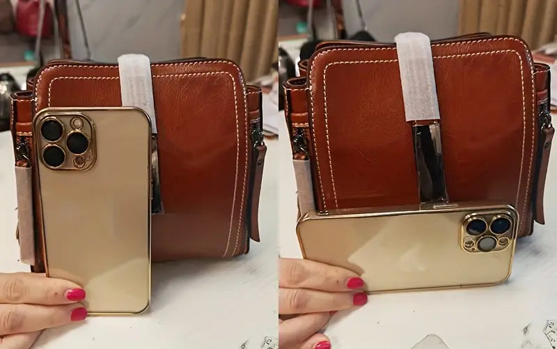 MACOO Split Leather Handbag