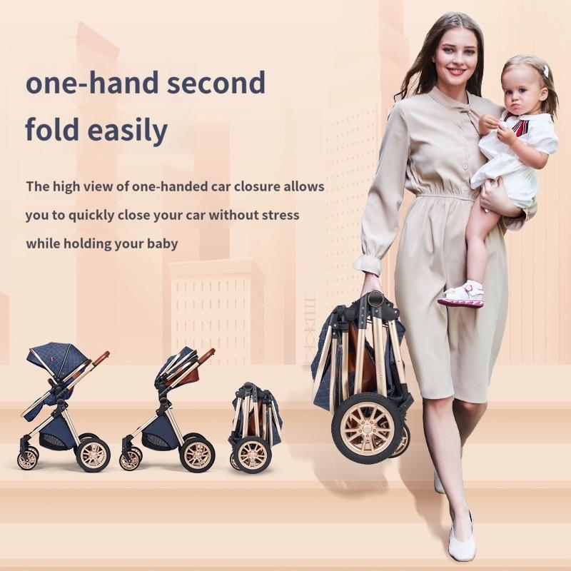 Stylish High View Lightweight 3 in 1 Pram and Strollers