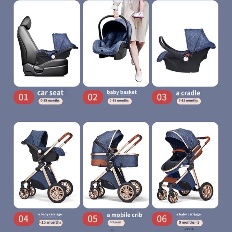 Stylish High View Lightweight 3 in 1 Pram and Strollers