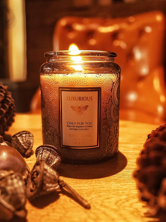 Embossed Glass Aromatherapy Soy Candles