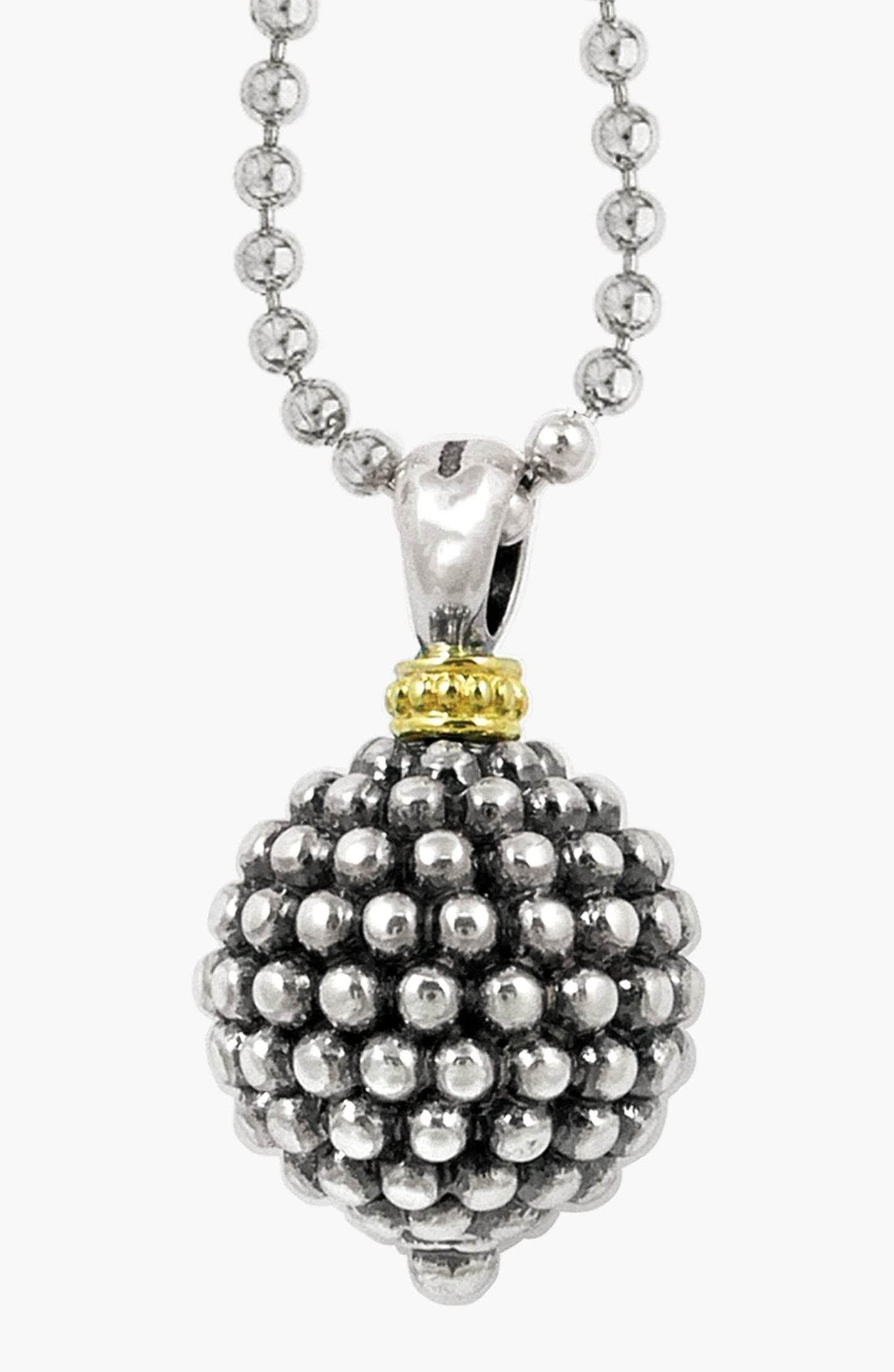 Sterling Silver Lagos Caviar Beaded Ball Necklace