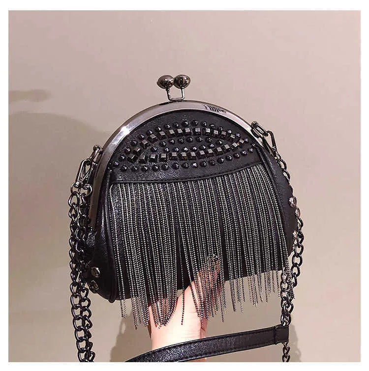 Diamond Rivet Tassel Messenger Bags