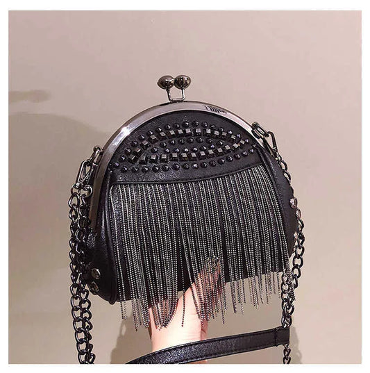 Diamond Rivet Tassel Messenger Bags
