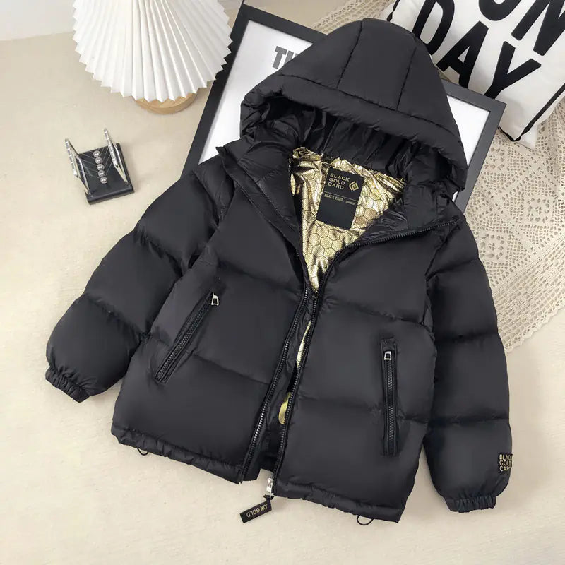 Black Gold Duck Down Puffer Jacket