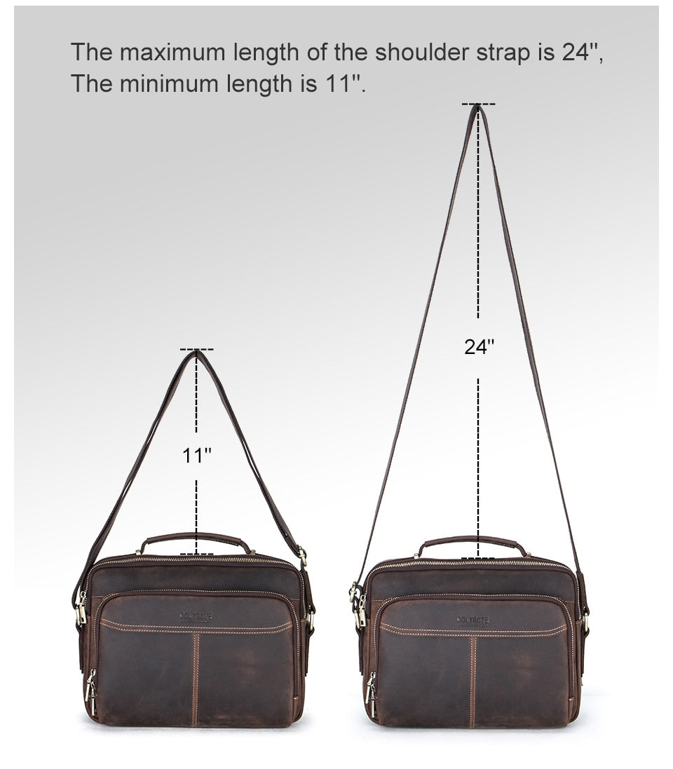 CONTACTS Multifunctional Crazy Horse Leather Bag