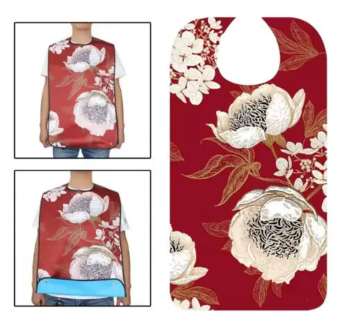 Adult Floral Washable Cloth Bibs