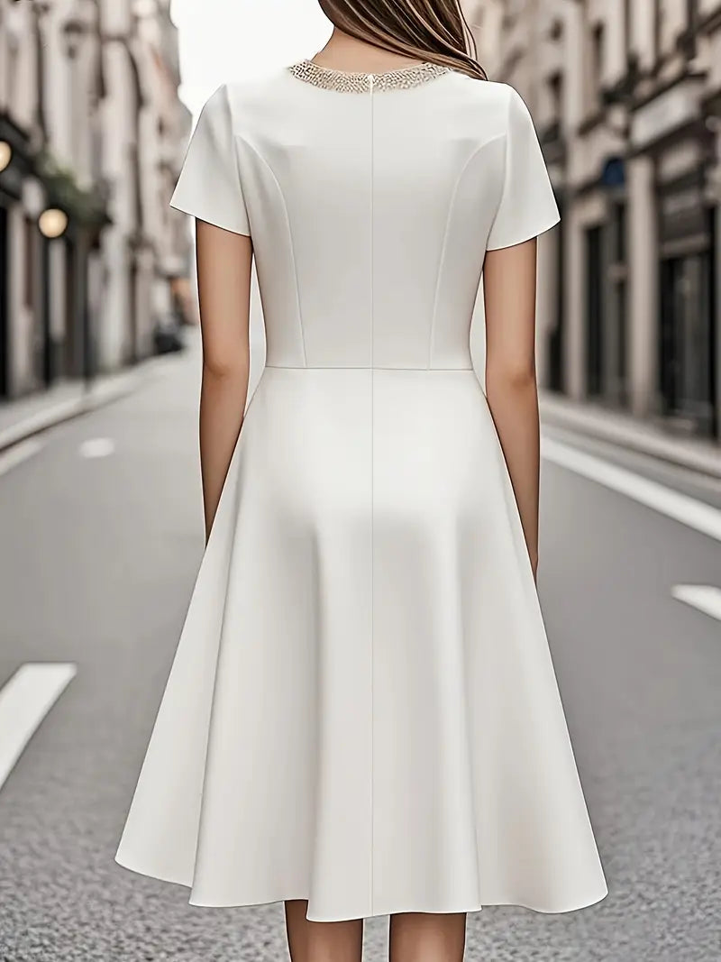 French Midi Dress - Gem Embellished Collection