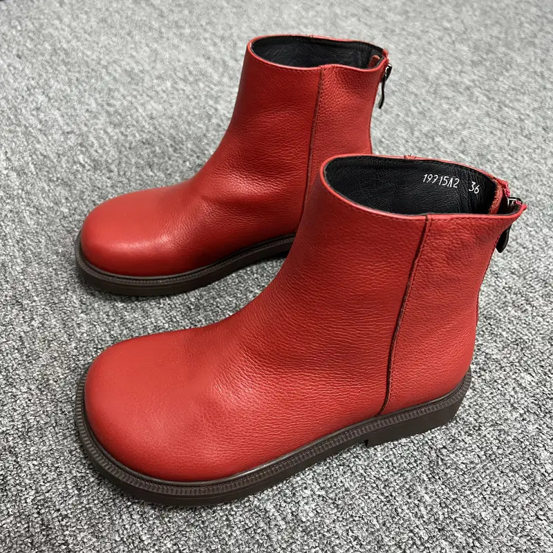 Genuine Leather Chelsea Ankle Boots