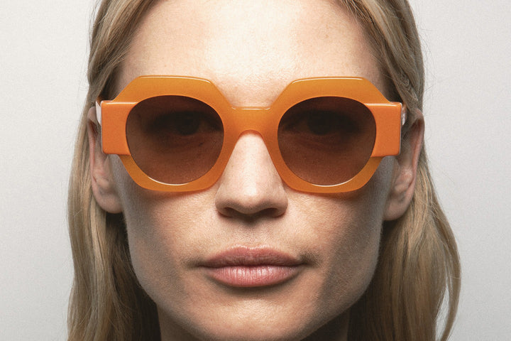Ohemado Retro Flat-Top Round Designer Sunglasses