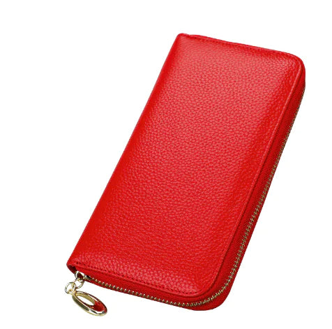 OX KNIGHT Cowhide Leather Multifunctional Zip Wallets