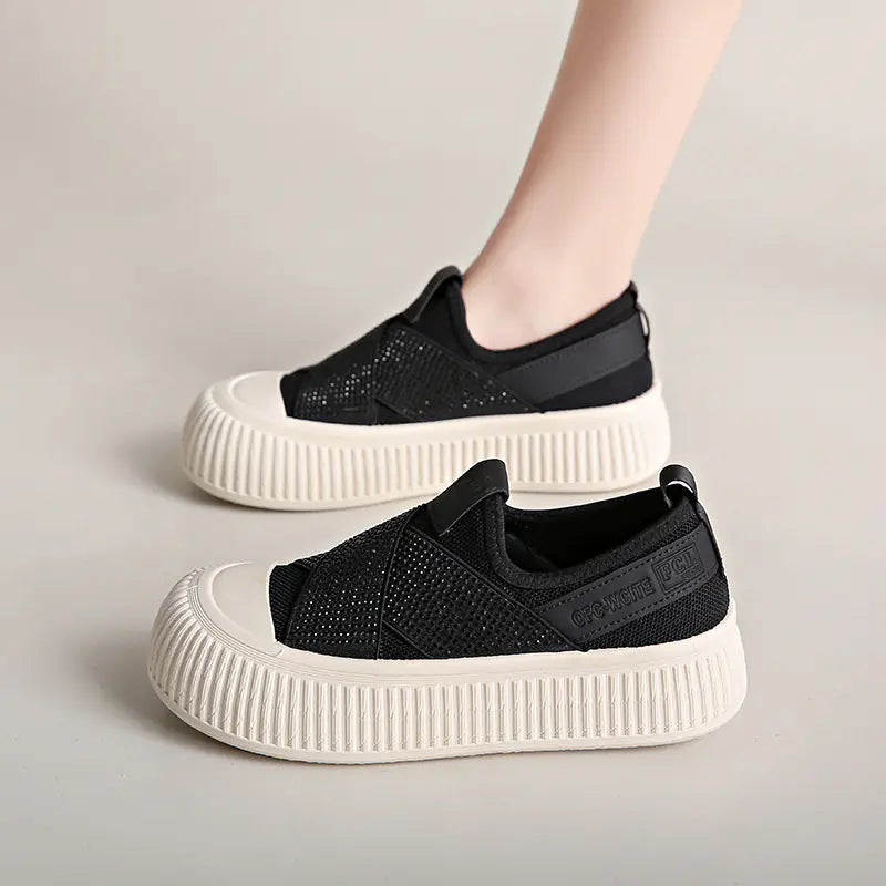 Platform Mesh Slip-On Sneakers