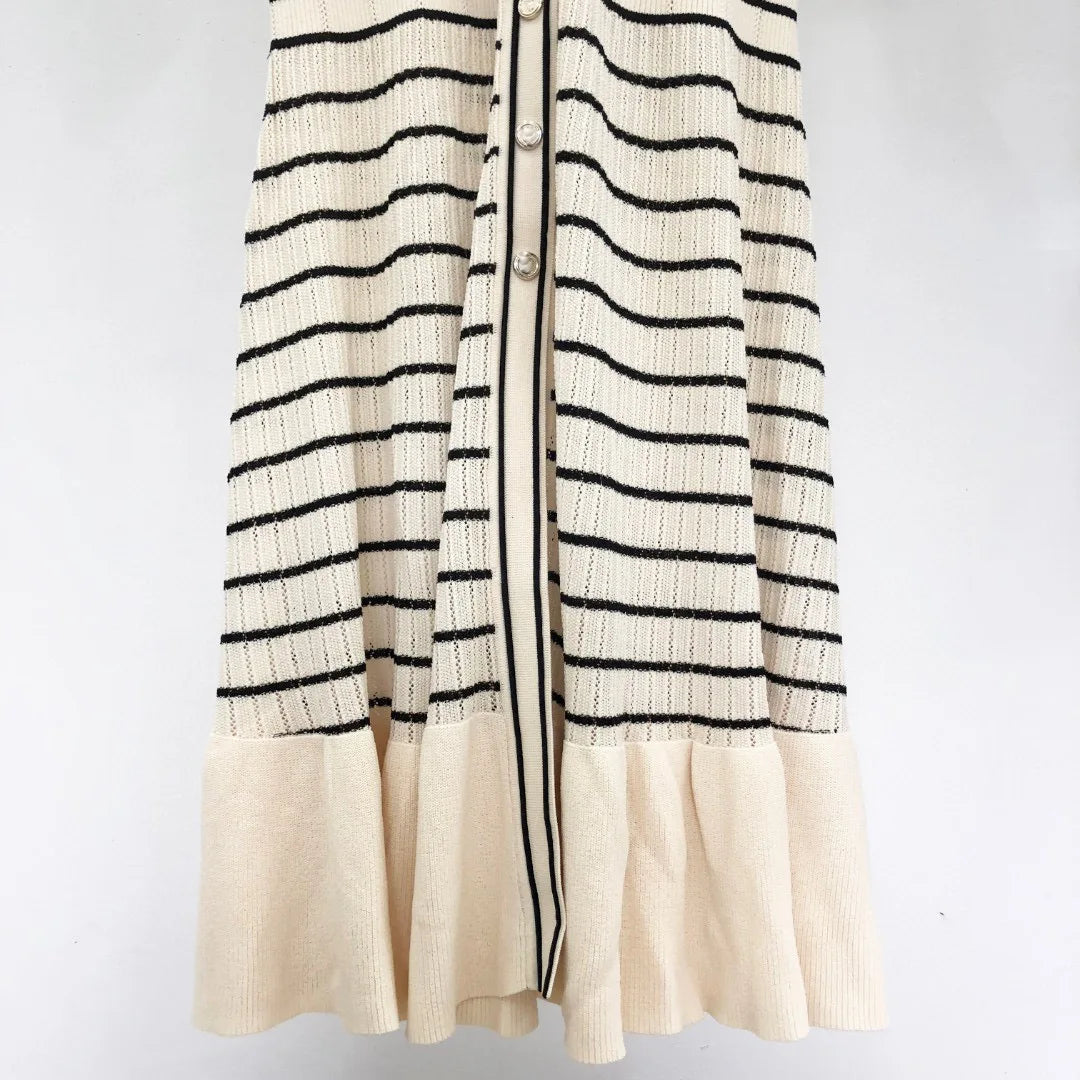Armelline Sandro Striped Knit Midi Dress