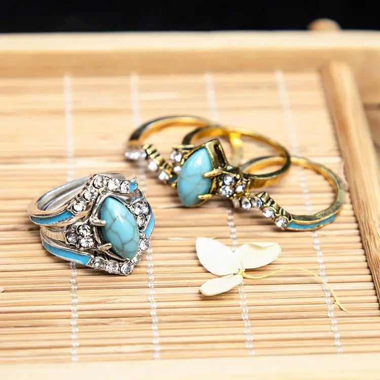 Turquoise Dreams Triple Ring Set