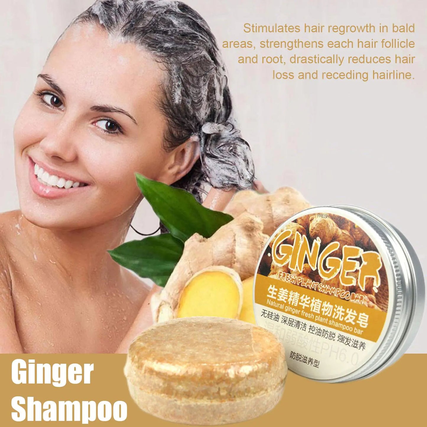 Ginger and Polygonum Hair Growth Shampoo Soap