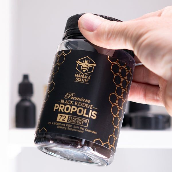 Manuka South Premium Black Reserve (6000mg EQV.) Propolis Capsules