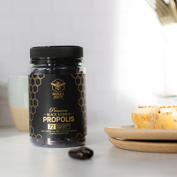 Manuka South Premium Black Reserve (6000mg EQV.) Propolis Capsules