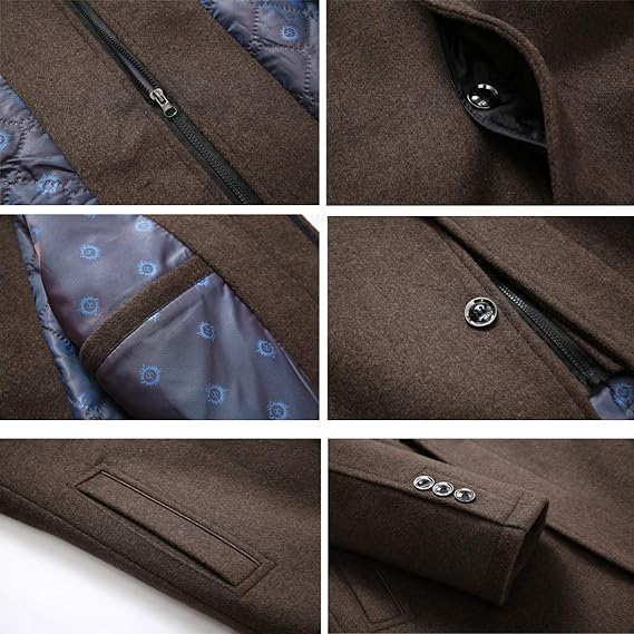 Wool Trench Coat with Removable Quilted Vest