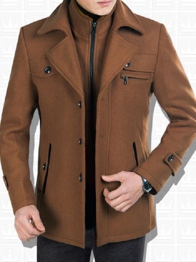 Wool Trench Coat with Removable Quilted Vest