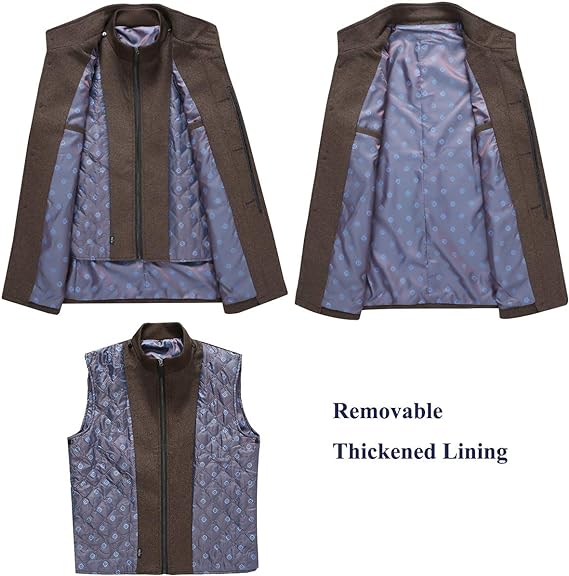 Wool Trench Coat with Removable Quilted Vest