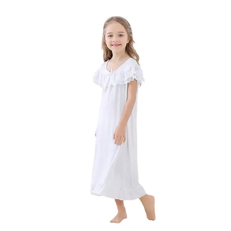 Girls Short Sleeve Sleepwear Nightie Dress