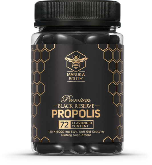 Manuka South Premium Black Reserve (6000mg EQV.) Propolis Capsules