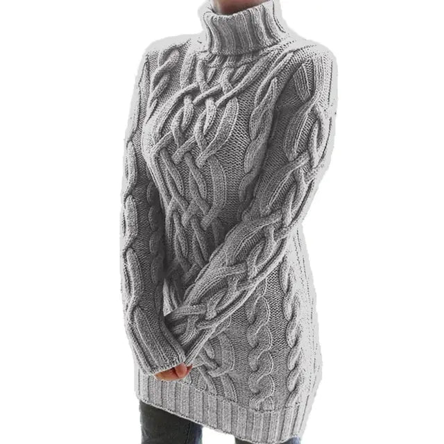 Turtleneck Twist Knitted Cable Sweater