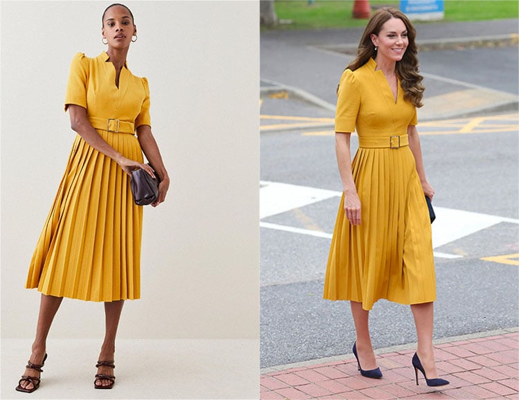 Karen Millen Forever Crepe Pleated Midi Dress