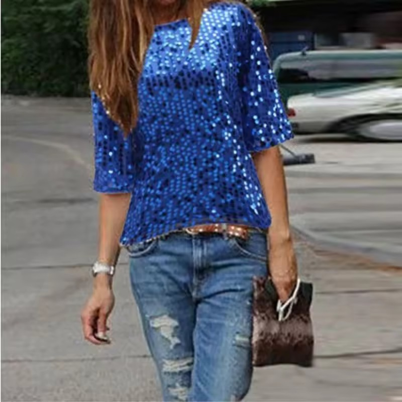 Chic Vibe Sequin T-Shirts