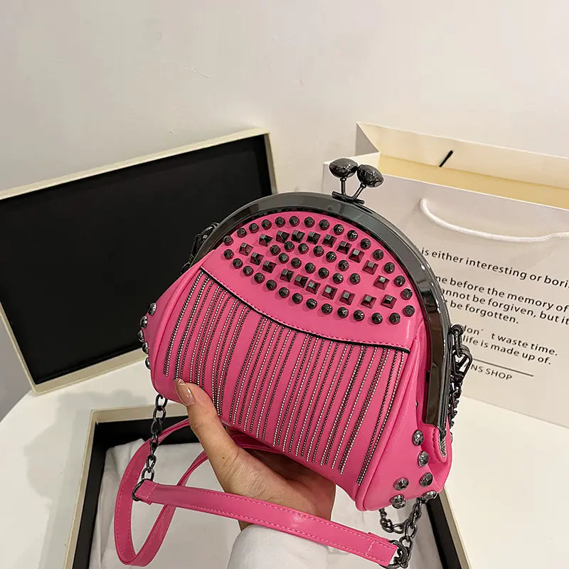 Diamond Rivet Tassel Messenger Bags
