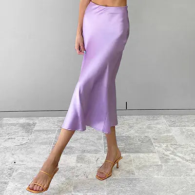 High-Waist A-Line Midi Skirts