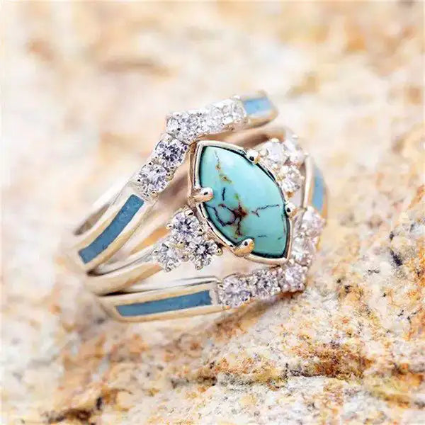 Turquoise Dreams Triple Ring Set