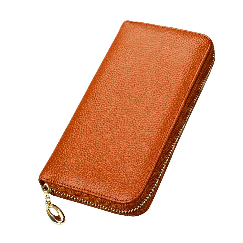 OX KNIGHT Cowhide Leather Multifunctional Zip Wallets