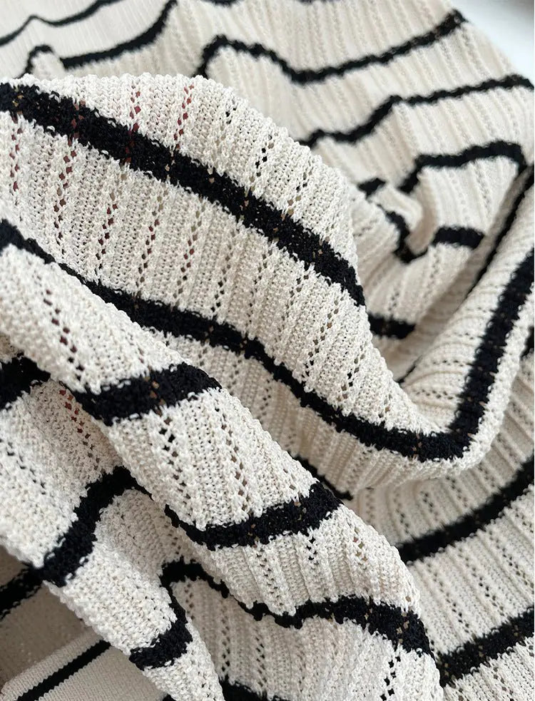Armelline Sandro Striped Knit Midi Dress