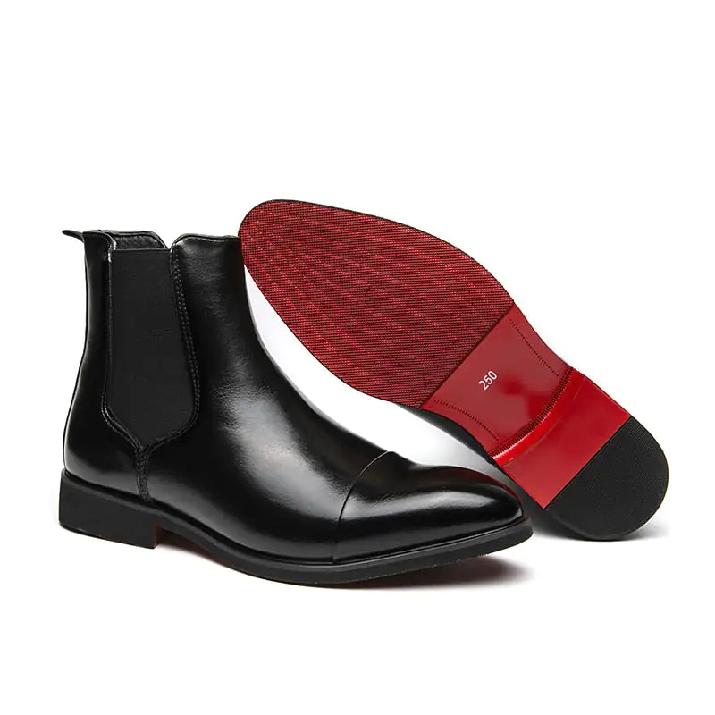 Chelsea Red Bottom Vegan Leather Boots