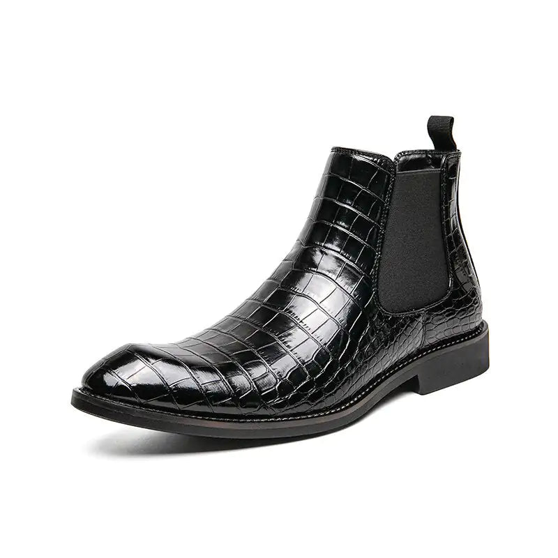 Unique Crocodile Vegan Leather Boots