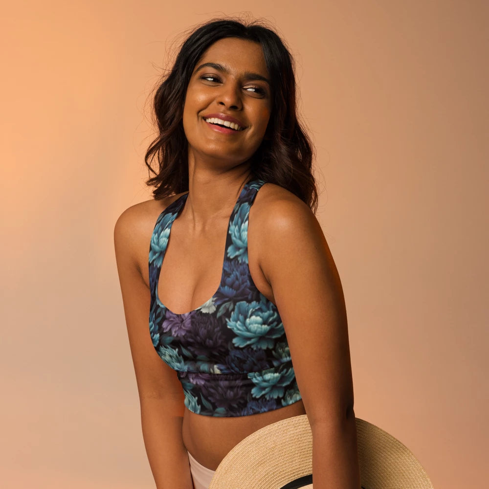 Recycled Longline BloomZ Compression Sports Bra