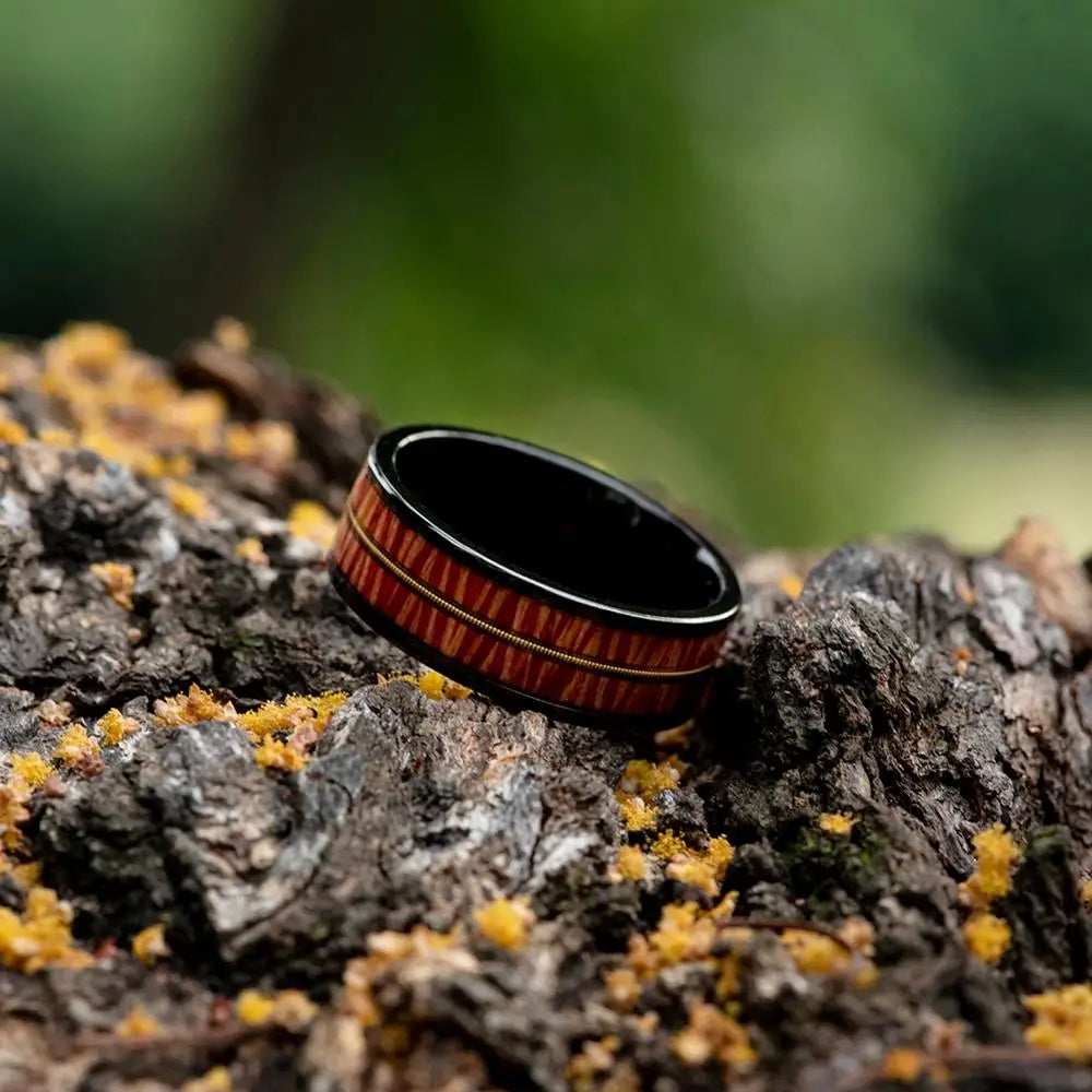 BOBO BIRD Unique Handmade Wooden Titanium Rings
