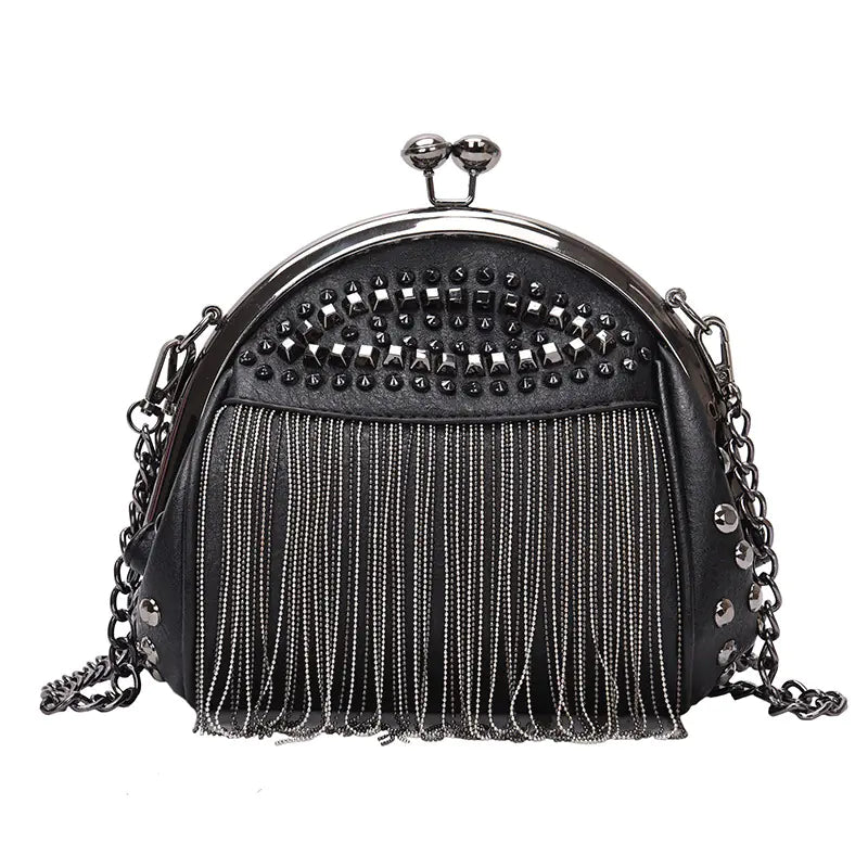 Diamond Rivet Tassel Messenger Bags