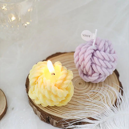 Creative Handmade Wool Ball Candles