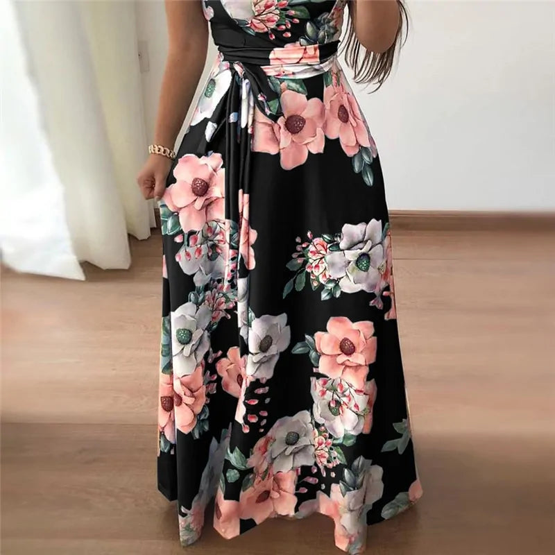 Casual Short Sleeve Maxi Dress
