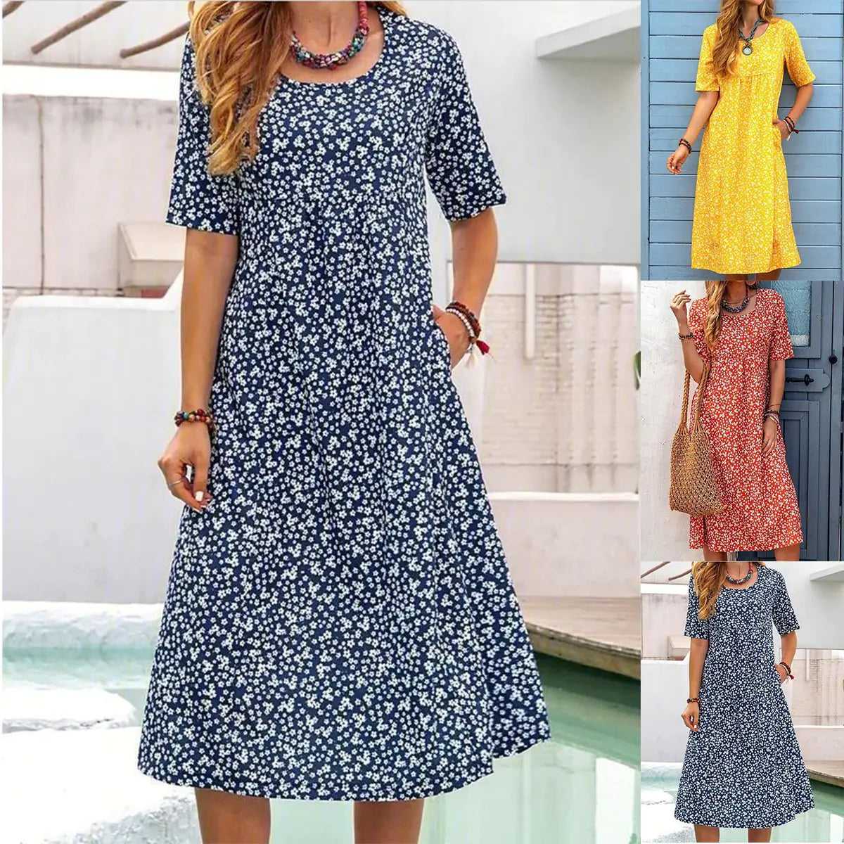 Annalee Short Sleeve Casual Midi Dress