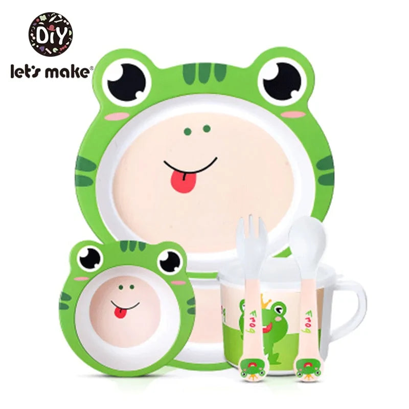 Eco-Friendly 5 Piece Bamboo Dinner Set