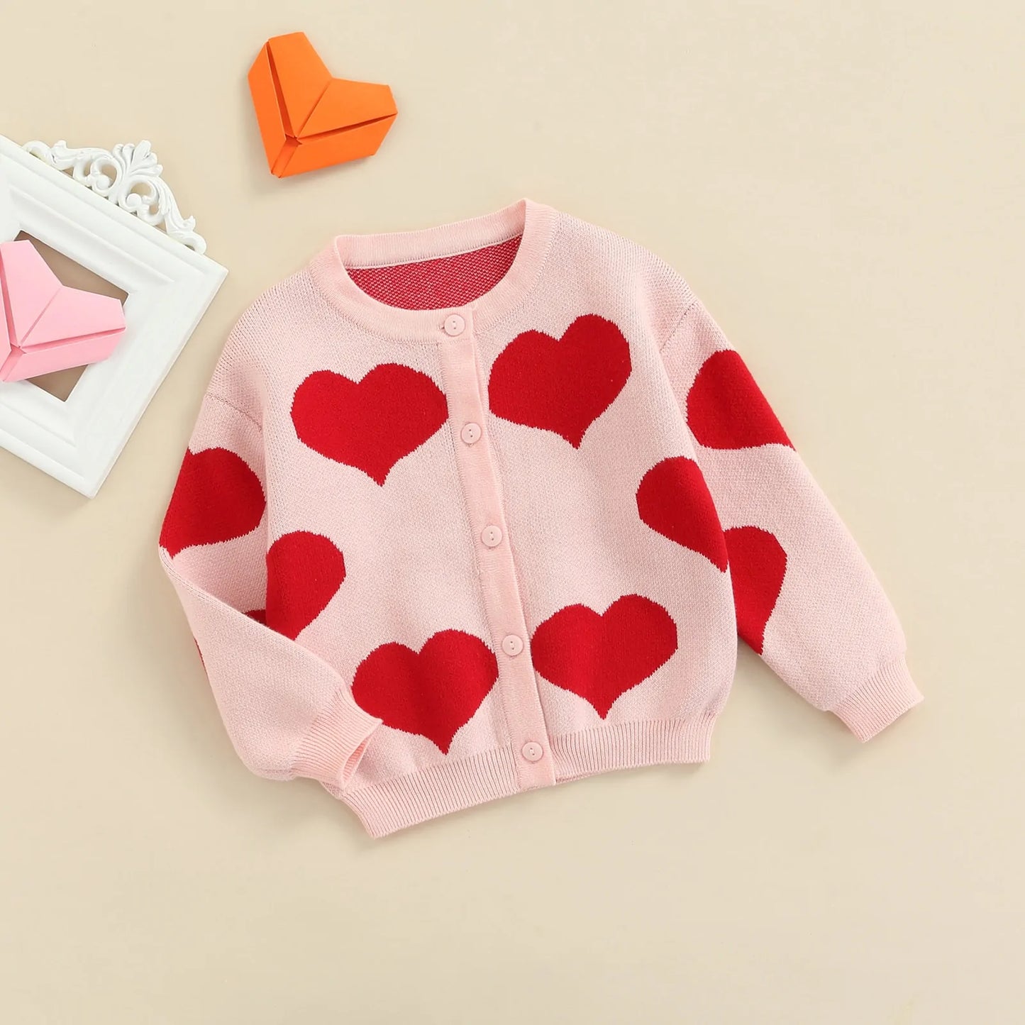 Heart Knitted Girls Cardigans (Ages 1 to 6 Years)