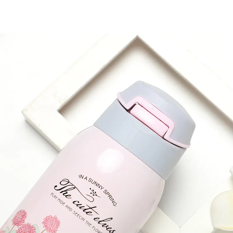 The Cute Elves Straw Water Bottles  (Nuan Qin Cup)