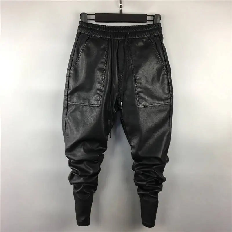 Fleece-lined Thick Windproof Leather Pants
