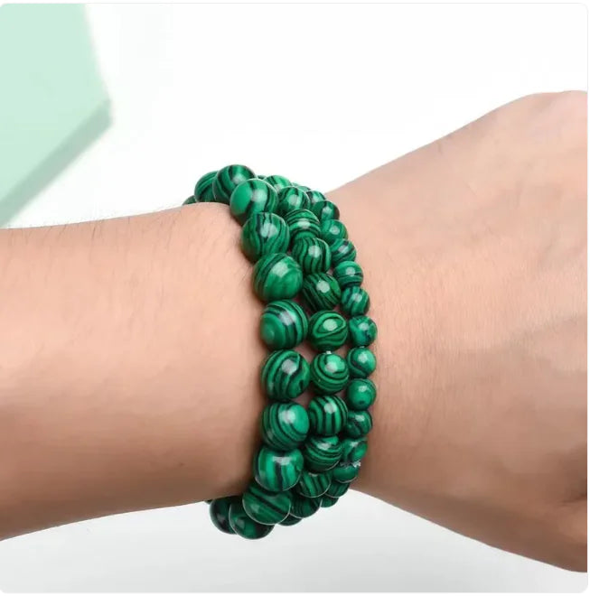 Malachite and Agate Bracelets